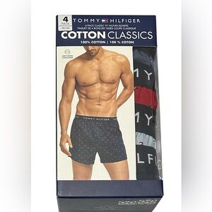 Tommy Hilfiger Men's 4-Pack Classic Fit Woven Boxers Medium (32-34) Flag Print